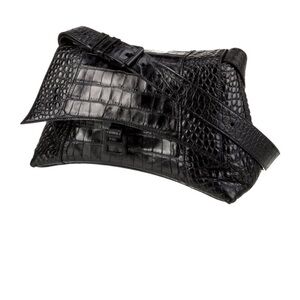 Black Crocodile Embossed Shoulder Bag - Balenciaga